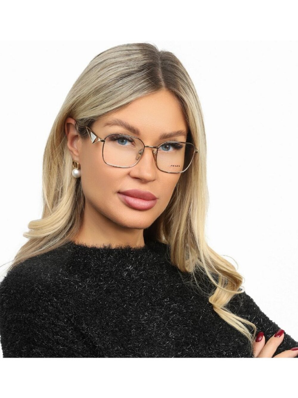 Prada PRA51V 1BC1O1 Women Silver Square Eyeglasses Authentic NEW - Picture 3 of 11